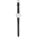 Emporio Armani Modern White Dial Black Leather Strap Watch For Women - AR11159